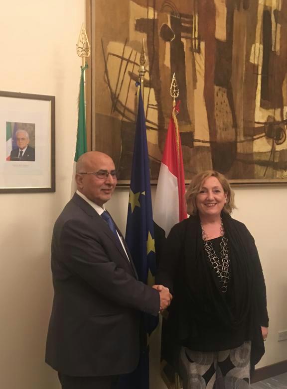 فتح يبحث مع نائب وزير الخارجية الإيطالي دعم جهود الإغاثة الإنسانية في اليمن