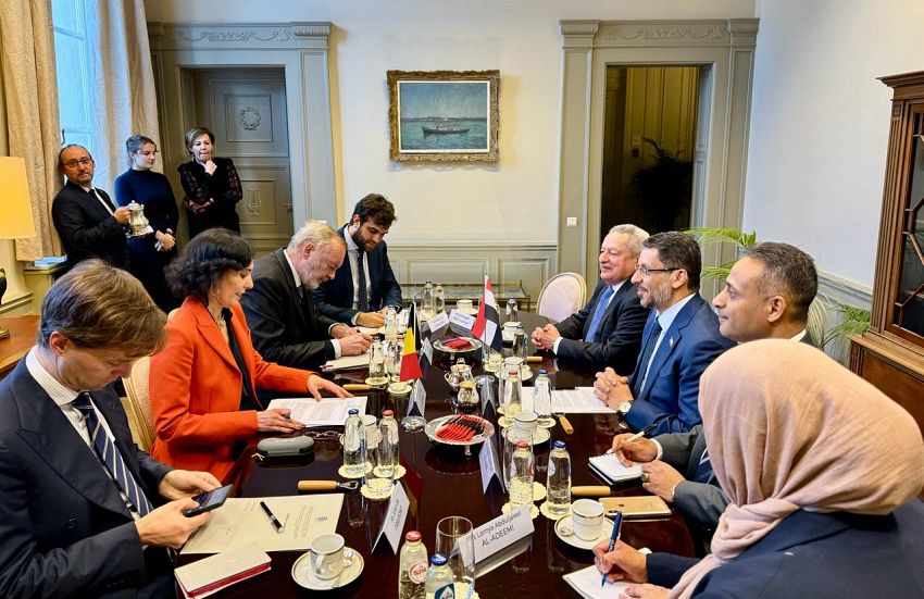 بن مبارك يلتقي وزيرة خارجية بلجيكا 